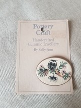 Pottery Craft, Ceramic Owl &amp; Spider Brooch made by Sally-Ann - £15.10 GBP