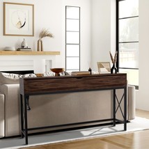 Behind Couch Table Skinny - Long Console Table W/Outlet, Usb Ports, Unde... - $129.94