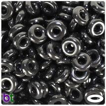 BeadTin Black Opaque 14mm Ring Craft Beads (100pcs) - $3.39