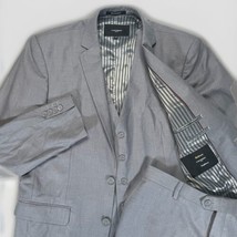 Statement Italy 46R Confidence 3 Piece Suit Mens Gray Slim Fit 38x28 Recent - $88.08