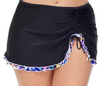 Island Escape BLACK Plus Size Mariposa Ruffled Swim Skirt US 16W - $18.69