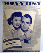 Mona Lisa Sheet Music Alan Ladd Wanda Hendrix Jay Livingston Ray Evans 1949 - $13.76