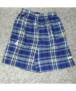 Boys Shorts Adidas Blue Gray Plaid Elastic Waist Casual Twill Pull On-si... - $9.90