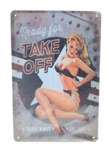 Ready For Take Off Sexy Woman in High Heels Pinup Girl Silver Wings New &amp; Sealed - £10.19 GBP