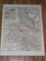 1896 Original Antique Map Of SCHLESWIG-HOLSTEIN Lower Saxony Hamburg Germany - $25.90