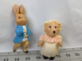 Eden Peter Rabbit Tiggy Winkle Rubber Figures Lot 1976 Beatrix Potter - $24.95