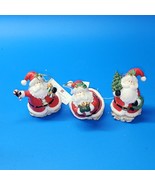 HOME INTERIORS Santa Claus Christmas Ornaments With Box &amp; Tags - Set Of 3 - $17.98