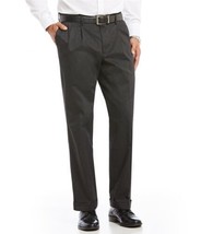 Tommy Hilfiger Mens Pants Charcoal Gray Pleated 100% Wool Size 34 X 31 - £23.37 GBP
