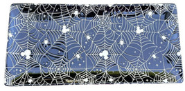 Disney Halloween Mickey Mouse Head Spider Webs Serving Tray Black White ... - $31.99