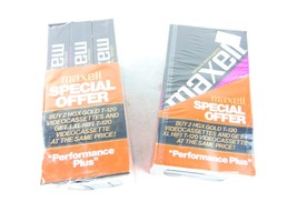Maxell Performance Plus T120 VHS Tape 3 Pack Lot Of 2 - £23.23 GBP