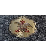 VTG 1980 Busch Beer Eagle Enamled Brass Belt Buckle Anheuser Rocky 3.5&quot; - $467.85 MXN
