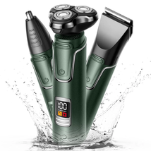 Electric Shaver Razor for Men, 3 in 1 Men&#39;S Cordless LED Display IPX7 Wa... - £35.50 GBP