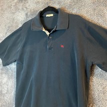 Burberry London Shirt Mens Large Black Polo Preppy Cotton UK Formal Busi... - $27.62