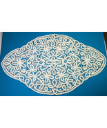 Vintage 25&quot; x 15&quot; Hand Made Crocheted Lace Doily Table Cover Off-White C... - $6.00