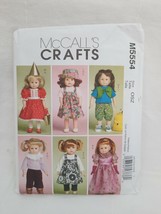 2007 McCall&#39;s Crafts Pattern M5554 18&quot; Doll Dress Pants Vest Hat Gloves ... - $6.91