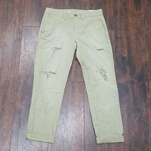 nwt $69 GAP broken in straight womens pants 00 light green distressed chinos 2XS - £9.59 GBP