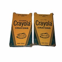 Crayola Binney &amp; Smith Vintage White Crayola &amp; Brown Crayola Boxes Set Of 2 - £6.36 GBP