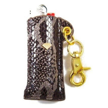 New in Giftbox Diamond Supply Co Brown Grey Snakeskin Lighter Sleeve Holder - £17.92 GBP