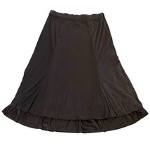 Vintage J Jill Brown Vegan Faux Suede Long Tiered Skirt Size Large - £23.76 GBP
