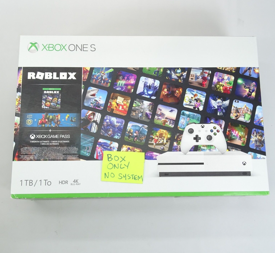 Primary image for Box ONLY Microsoft Xbox One S ROBLOX Sleeve White RARE Packaging Empty Box