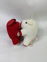 Applause Kissing Pigs Plush Red White 4 Inch 1985 Stuffed Animal Toy - $8.96