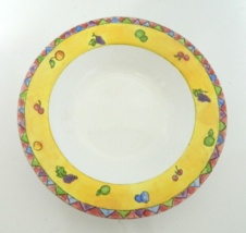 Rim Soup Bowl Sango Sangria Designer Sue Zipkin Yellow Oranges #3705 Fruit Motif - £12.92 GBP