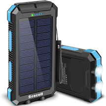 Solar Power Bank 30000Mah, Suscell Portable Solar Phone Charger - £32.16 GBP