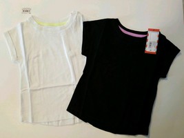 Toddler / Infant  Girls Cat &amp; Jack T-Shirt 2 pack Sizes 12M ,2T, 3T Black White - £7.02 GBP