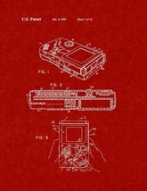 Gameboy Video Game System Patent Print - Burgundy Red - $7.95+