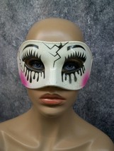 Creepy Cracked Doll Costume Half Mask Crying Broken China Girl Shattered Crackle - £7.78 GBP