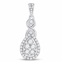 Authenticity Guarantee 
10kt White Gold Womens Round Diamond Cluster Pendant ... - £558.51 GBP