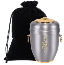 Adult Cremation Urn for Ashes Cremains Metal Funeral urn Memorial , Silver Urn - £90.49 GBP+