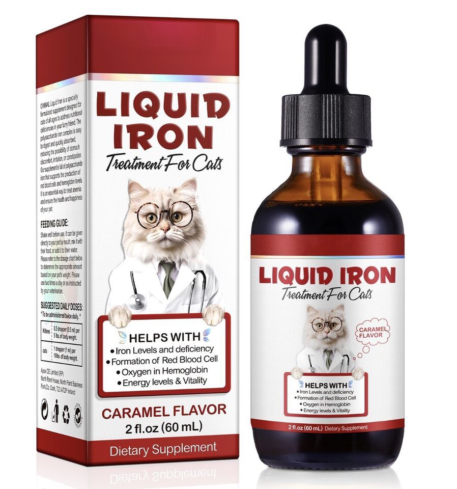 Liquid Iron for Cats Vitamin C &amp; B12,Supports Anemia, Low Enegry and Let... - $19.99