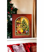 Sunset Stitchery Designs 1970s CHRISTMAS TREE Fireplace Finished Embroid... - $84.45 CAD