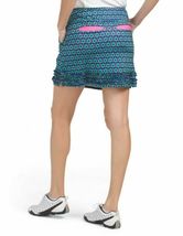 NWT BIRDIES & BOWS Navy Green & Pink Golf Tennis Knit Ruffle Skort - L & XL image 2