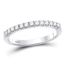14k White Gold Womens Round Diamond Band Wedding Anniversary Ring 1/4 Ctw - £451.84 GBP