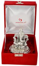 International Gift® Silver Plated Pagdi Ganesh God Idol Statue Oxidized Finish - £39.33 GBP