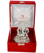 INTERNATIONAL GIFT® Silver Plated Pagdi Ganesh God Idol Statue Oxidized ... - £39.95 GBP