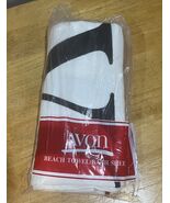 Vintage 1990 Avon Beach Towel/Bath Sheet Avon Spell-Out 54&quot;x35&quot; White NOS - $505.76 MXN