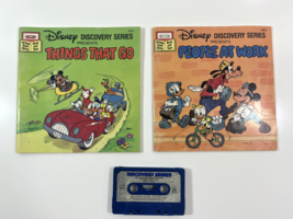 DISNEY DISCOVERY: PEOPLE AT WORK/THINGS THAT GO *2* Books &amp; Tape/VINTAGE - $185.64 MXN