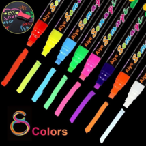 8Pcs LED Writing Board Glass Neon Fluorescent Marker Pens Erasable Highl... - $23.00