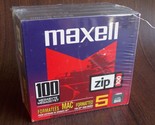 Maxell 100MB Zip Disk Disc MAC Formatted LOT OF 5 - BRAND NEW SEALED - £14.38 GBP