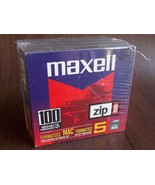 Maxell 100MB Zip Disk Disc MAC Formatted LOT OF 5 - BRAND NEW SEALED - £14.11 GBP