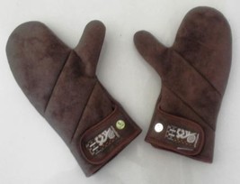 Women&#39;s warm and soft brown lambskin winter mittens - £40.64 GBP