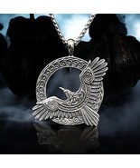 Viking Raven Pendant Necklace - Nordic Mythology Jewelry - $422.44 MXN