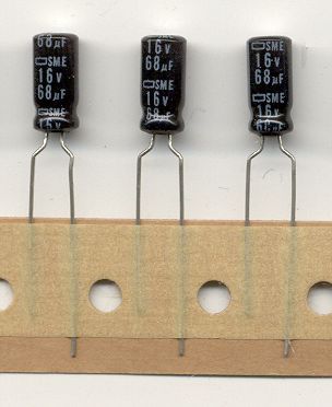 50pcs Nichicon VX Radial Electrolytic Capacitor 68uF 16v 85c, 6.5mm x 11mm - $5.75