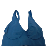 Rhonda Shear Original Ahh Nylon Bra S (Chest/Petite) Blue Seamless Wire ... - $9.89