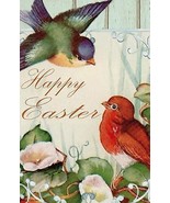 Happy Easter Spring Flowers Birds Garden Flag Emotes Double Sided Yard B... - £10.61 GBP