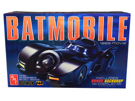 Skill 2 Model Kit Batmobile &quot;Batman&quot; (1989) Movie with Backdrop Display 1/25 Sca - £36.83 GBP