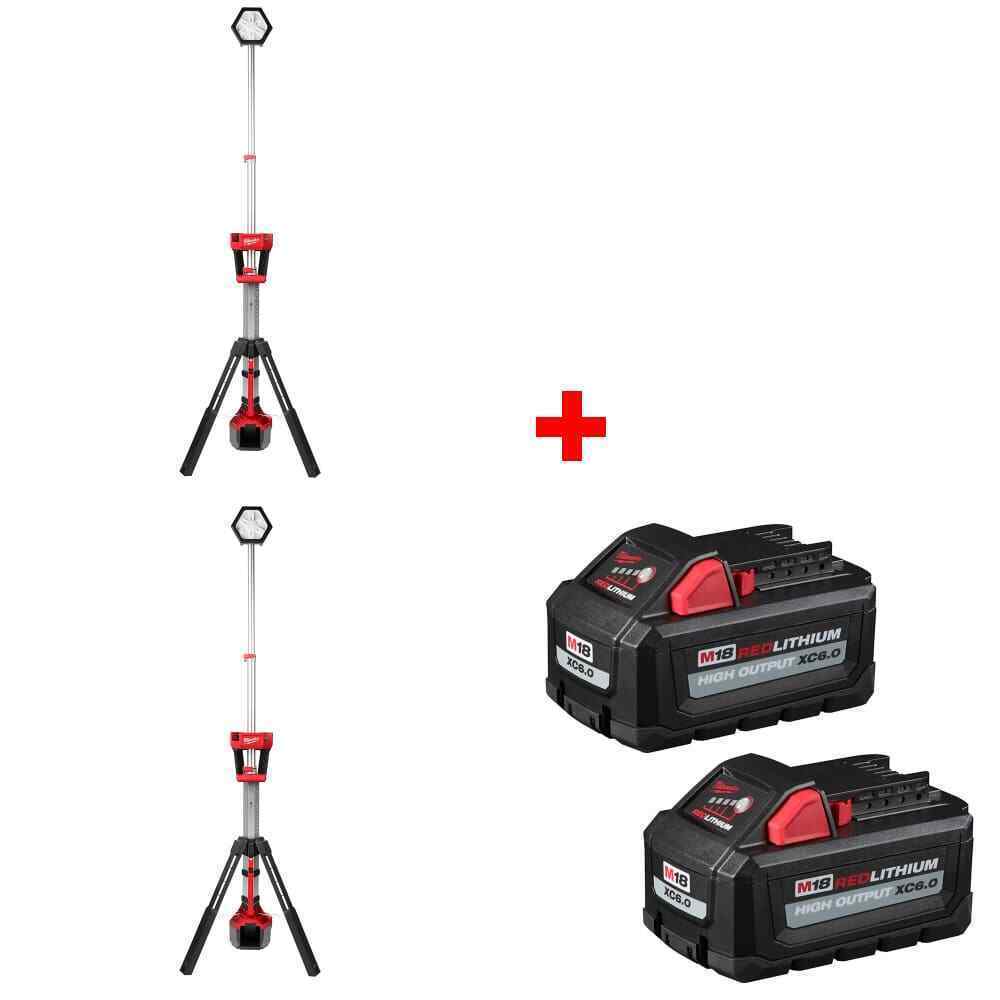 Milwaukee 2131-20 M18 Tower Light, 2-Pack w/ FREE 48-11-1862 M18 Battery 2-Pack - $1,048.99